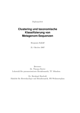 Clustering und taxonomische Klassifizierung von Metagenom