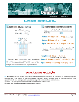 Eletrólise (Solução Aquosa) - Portal de Estudos em Química