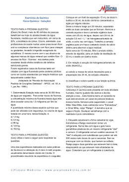 Exercícios de Química Físico-Química – Soluções