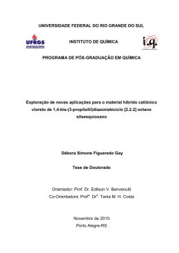 Explora&ccedil;&atilde;o de novas aplica&ccedil;&otilde;es para o material h&iacute;brido cati&ocirc;nico