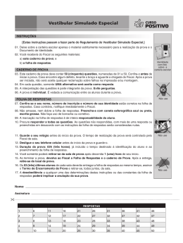 VESTIBULAR SIMULADO ESPECIAL - CURSO POSITIVO