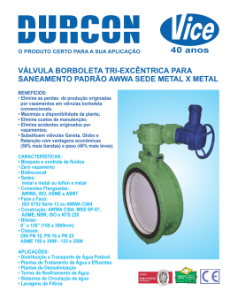 V&aacute;lvula Borboleta Tri-exc&ecirc;ntrica AWWA