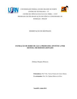 extra&ccedil;&atilde;o de boro de &aacute;gua produzida sint&eacute;tica por sistema