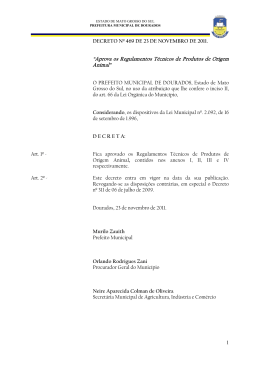 Aprova os Regulamentos T&eacute;cnicos de Produtos de Origem Animal