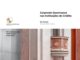Corporate Governance nas Instituições de Crédito