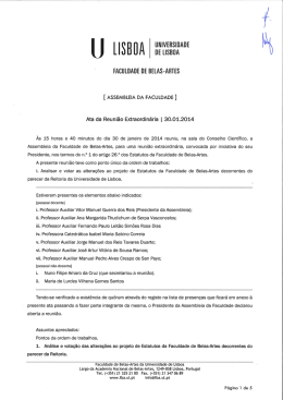 Acta da reuni&atilde;o extraordin&aacute;rio de 30 de Janeiro de 2014