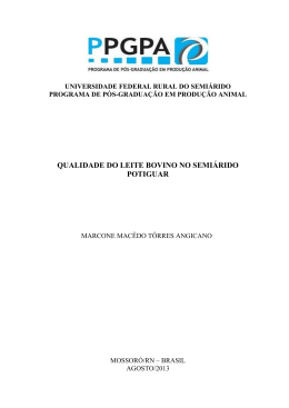 qualidade do leite bovino no semi&aacute;rido potiguar