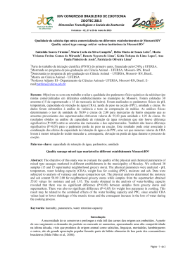 XXV CONGRESSO BRASILEIRO DE ZOOTECNIA ZOOTEC 2015