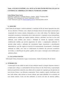 An&aacute;lise Econ&ocirc;mica da Aplica&ccedil;&atilde;o dos Instrumentos Legais no