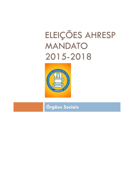ELEIÇÕES AHRESP MANDATO 2015-2018