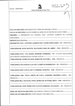 "&atilde; Acta N.&deg; 12 F1. 01 t: I - C&acirc;mara Municipal de Santo Tirso