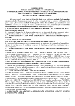 1 PODER JUDICIÁRIO TRIBUNAL REGIONAL