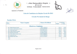 l Artido Democr&aacute;tico Angola .) (P. D. A.)