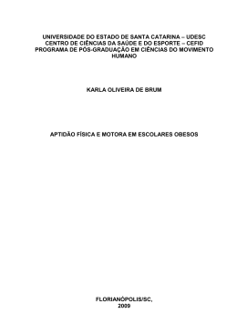 Aptid&atilde;o F&iacute;sica e Motora em escolares Obesos
