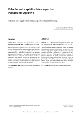 Relações entre aptidão física, esporte e treinamento esportivo
