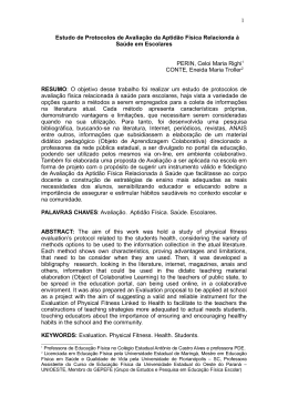 Estudo de Protocolos de Avalia&ccedil;&atilde;o da Aptid&atilde;o F&iacute;sica Relacionda &agrave;