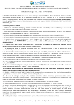 Edital de Convoca&ccedil;&atilde;o &ndash; Prova de Aptid&atilde;o F&iacute;sica