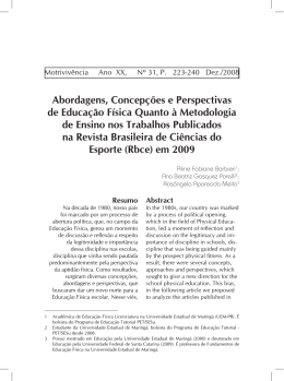 Abordagens, Concep&ccedil;&otilde;es e Perspectivas de Educa&ccedil;&atilde;o F&iacute;sica