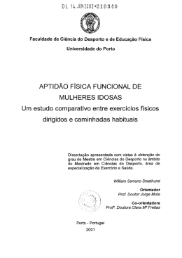 APTID&Atilde;O F&Iacute;SICA FUNCiONAL DE MULHERES IDOSAS
