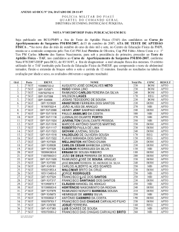 Seja publicado em BCG/PMPI a Ata de Teste de Aptid&atilde;o F&iacute;sica (TAF