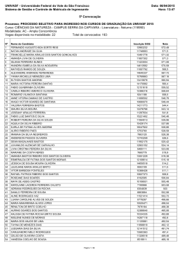 5ª Convocação - SRCA