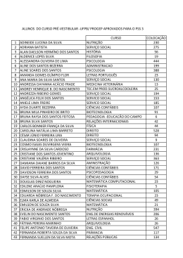 alunos do curso pré-vestibular -ufpb/ progep aprovados para o pss