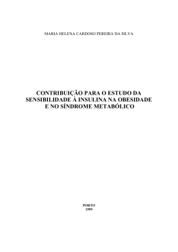 contribuição para o estudo da sensibilidade à insulina na