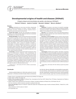 Developmental origins of health and disease (DOHaD)