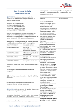 Exerc&iacute;cios de Biologia Gen&eacute;tica Molecular