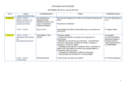 1 PROGRAMA DAS REUNI&Otilde;ES SETEMBRO DE 2015