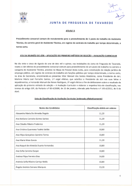 Aprecia&ccedil;&atilde;o de Candidaturas-Avalia&ccedil;&atilde;o Curricular