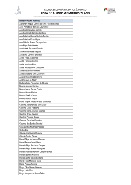 lista de alunos admitidos 7º ano - Escola Secundária Dr. José Afonso