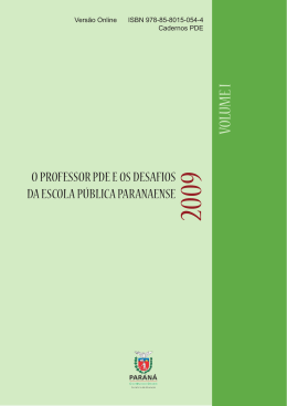 VOLUME I - Secretaria de Estado da Educa&ccedil;&atilde;o do Paran&aacute;