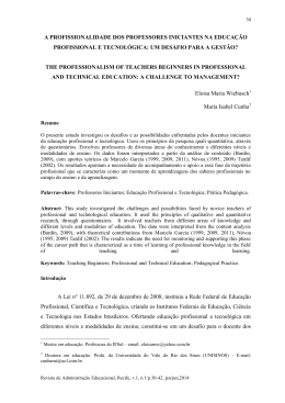 a profissionalidade dos professores iniciantes na educa&ccedil;&atilde;o
