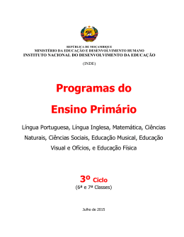 Programas do Ensino Primário