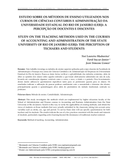 estudo sobre os m&eacute;todos de ensino utilizados nos cursos de