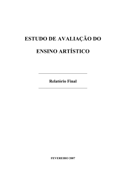 ESTUDO DE AVALIA&Ccedil;&Atilde;O DO ENSINO ART&Iacute;STICO