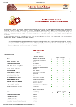 Plano Escolar 2014 - Escola T&eacute;cnica de Teodoro Sampaio