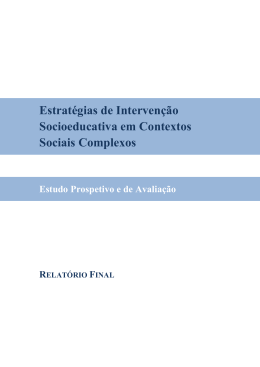 Estrat&eacute;gias de Interven&ccedil;&atilde;o Socioeducativa em Contextos Sociais