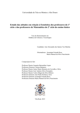 Estudo das atitudes em rela&ccedil;&atilde;o &agrave; Estat&iacute;stica dos professores do 1&ordm;