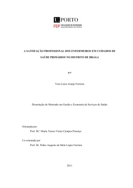 A SATISFA&Ccedil;&Atilde;O PROFISSIONAL DOS ENFERMEIROS EM