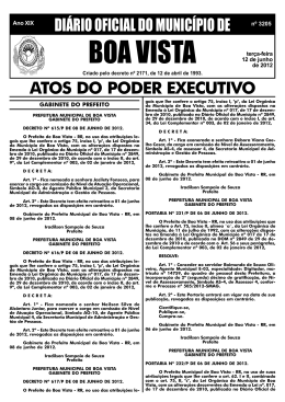 di&aacute;rio oficial do munic&iacute;pio de boa vista