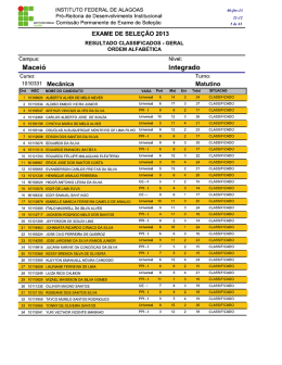 Mecânica - Câmpus Maceió - Exames de Seleção IFAL