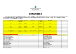 Hor&aacute;rios das aulas do Curso de Ingl&ecirc;s (BOLEI)