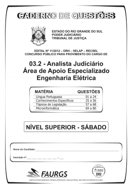 Prova - Tribunal de Justiça do Estado do Rio Grande do Sul