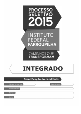 Prova Integrado - Instituto Federal de Educa&ccedil;&atilde;o, Ci&ecirc;ncia e
