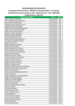 2ª Chamada - Universidade São Francisco