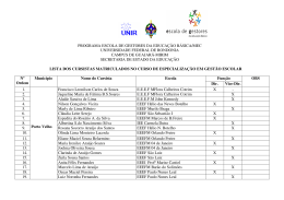 SEDUC - Lista dos cursistas matriculados
