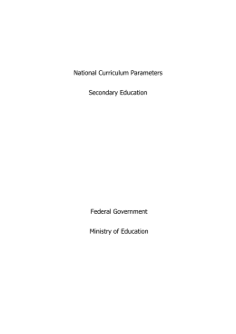 National Curriculum Parameters Secondary Education Federal