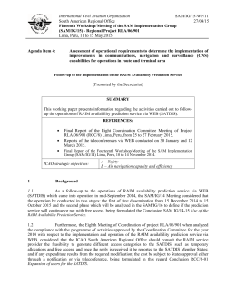 International Civil Aviation Organization SAM/IG/15-WP/11
